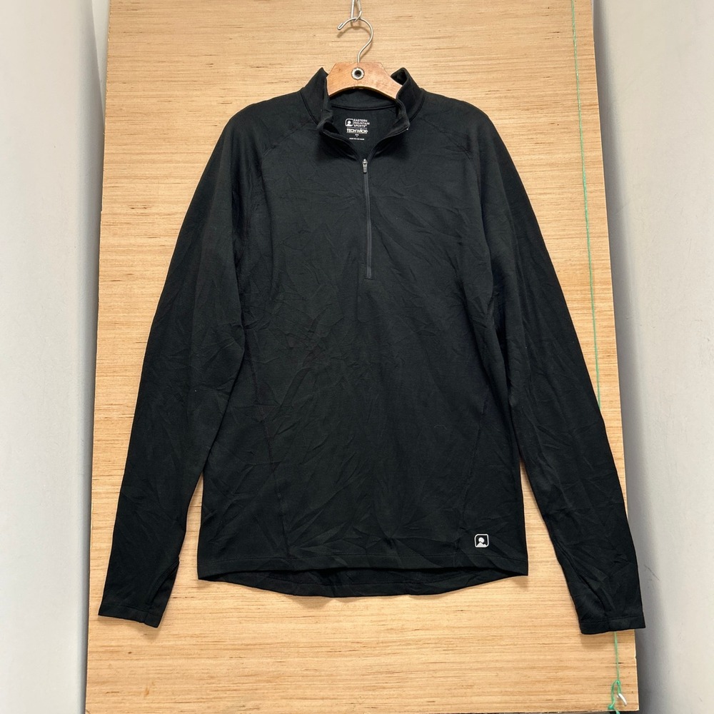 Eastern Mountain Sports EMS Techwick Mens Large Black Quarter Zip Pullover L